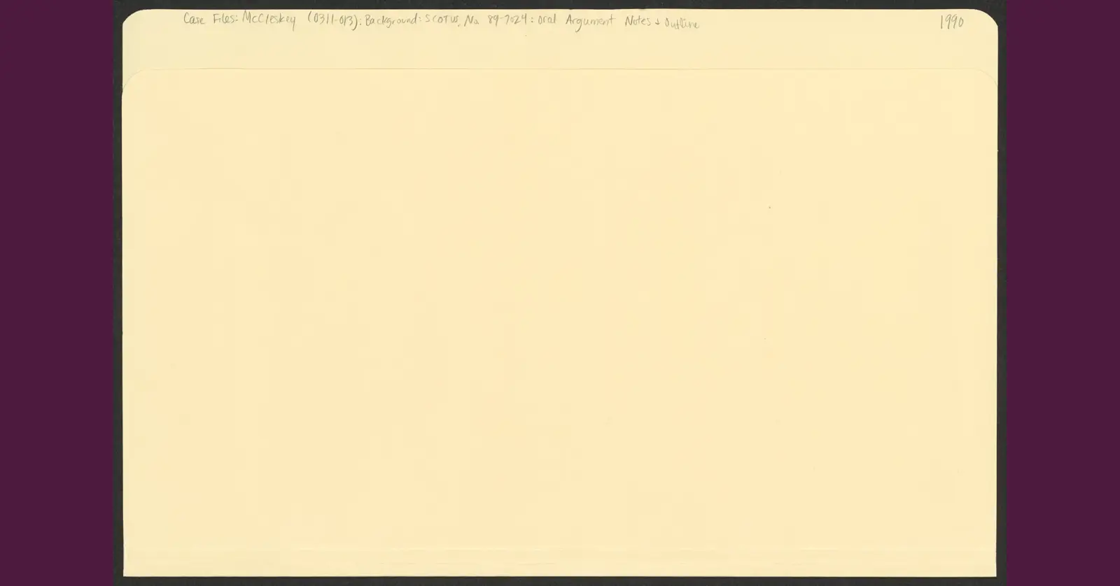 Ldf Notes SCOTUS, No. 89-7024 - Oral Argument Notes and Outline