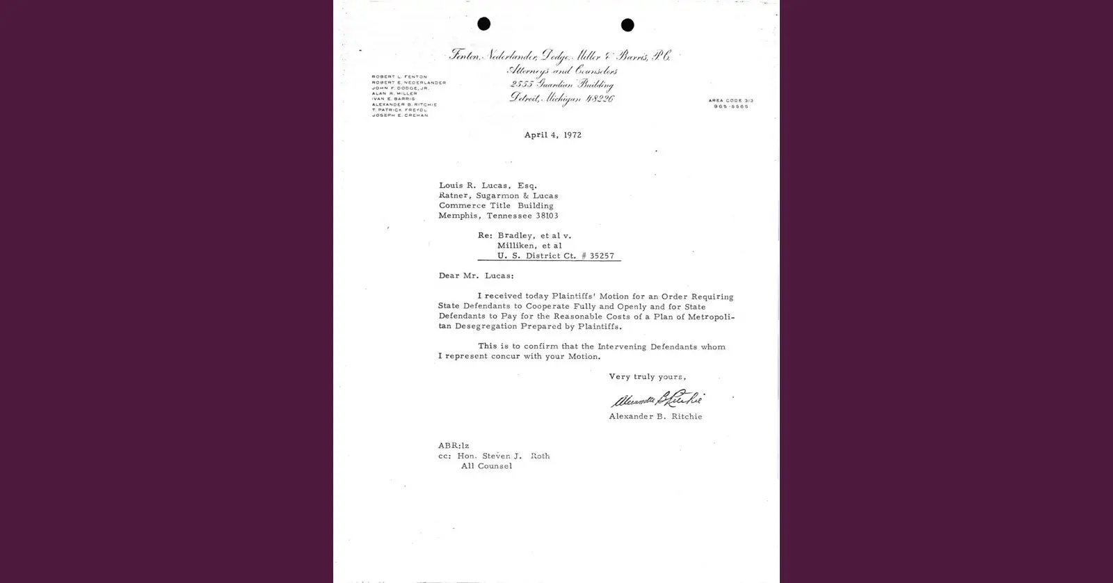Senator Ritchie Letter Correspondence from Ritchie to Lucas