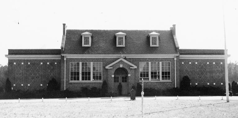 Black-and-white photo of George W. Watkins School in Virginia.