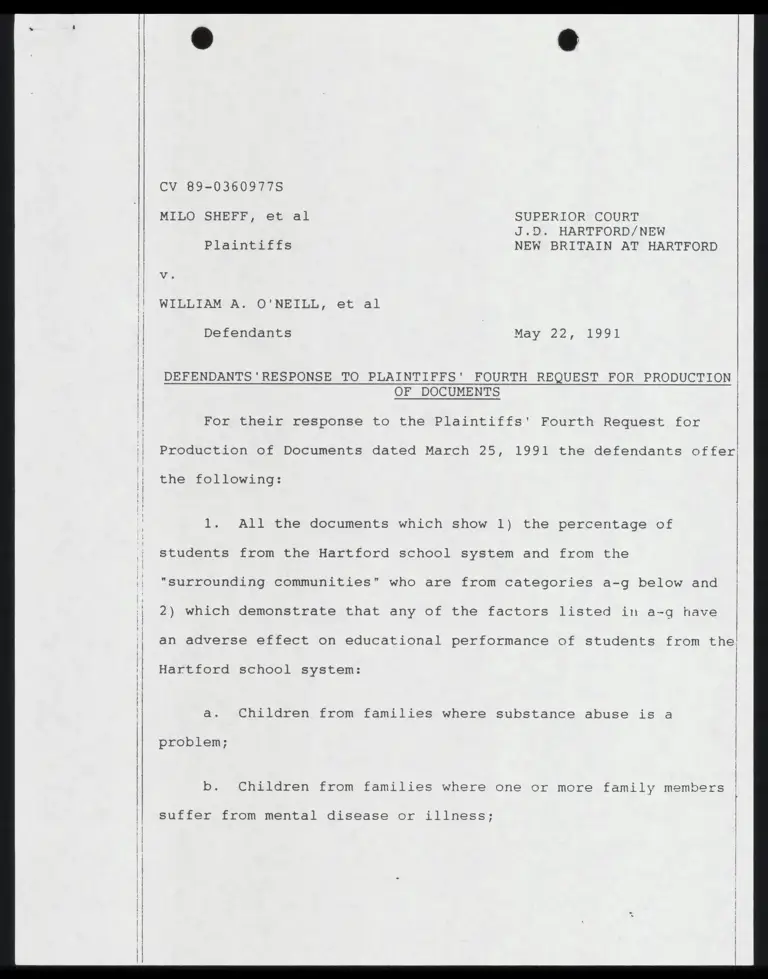 Defendants' Response to Plaintiffs' Fourth Request for Production of Documents preview