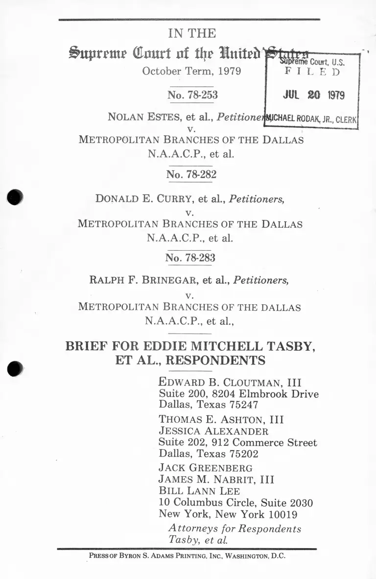 Estes v. Dallas NAACP Brief for Eddie Mitchell Tasby preview