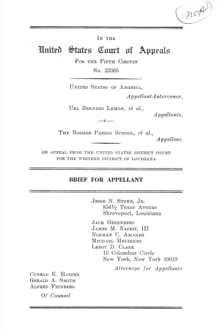 United States v. The Bossier Parish School Brief for Appellant preview