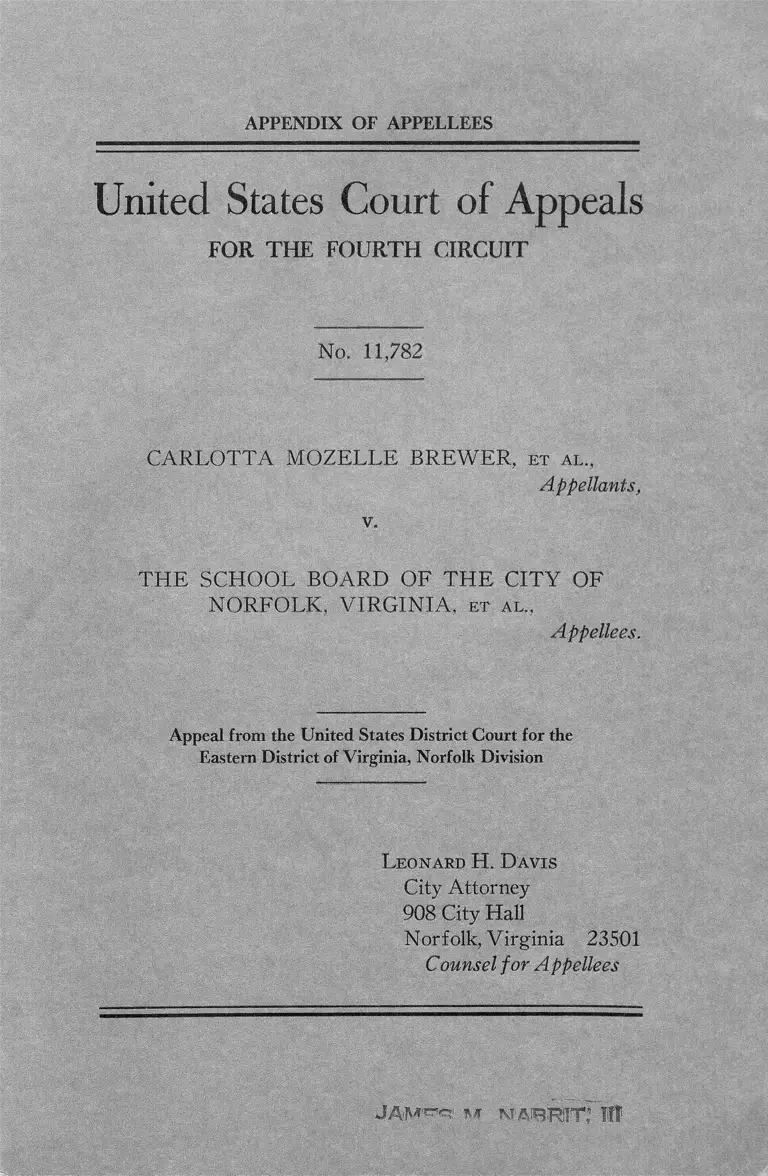Brewer v. School Board of the City of Norfolk, Virginia Appendix of Appellees preview