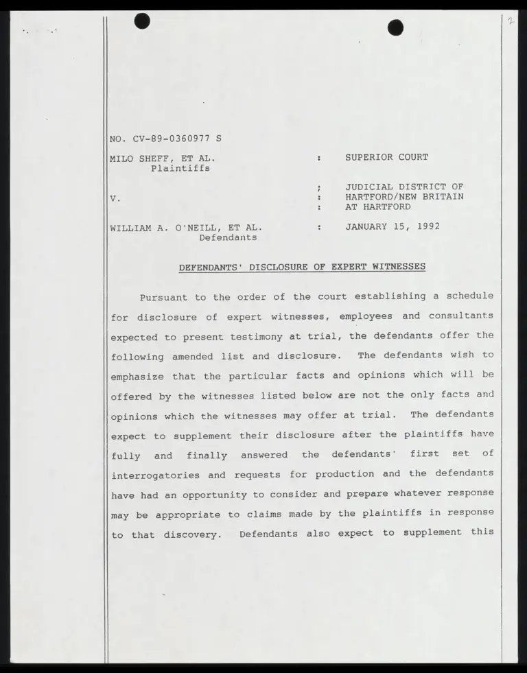Defendants' Disclosure of Expert Witnesses preview