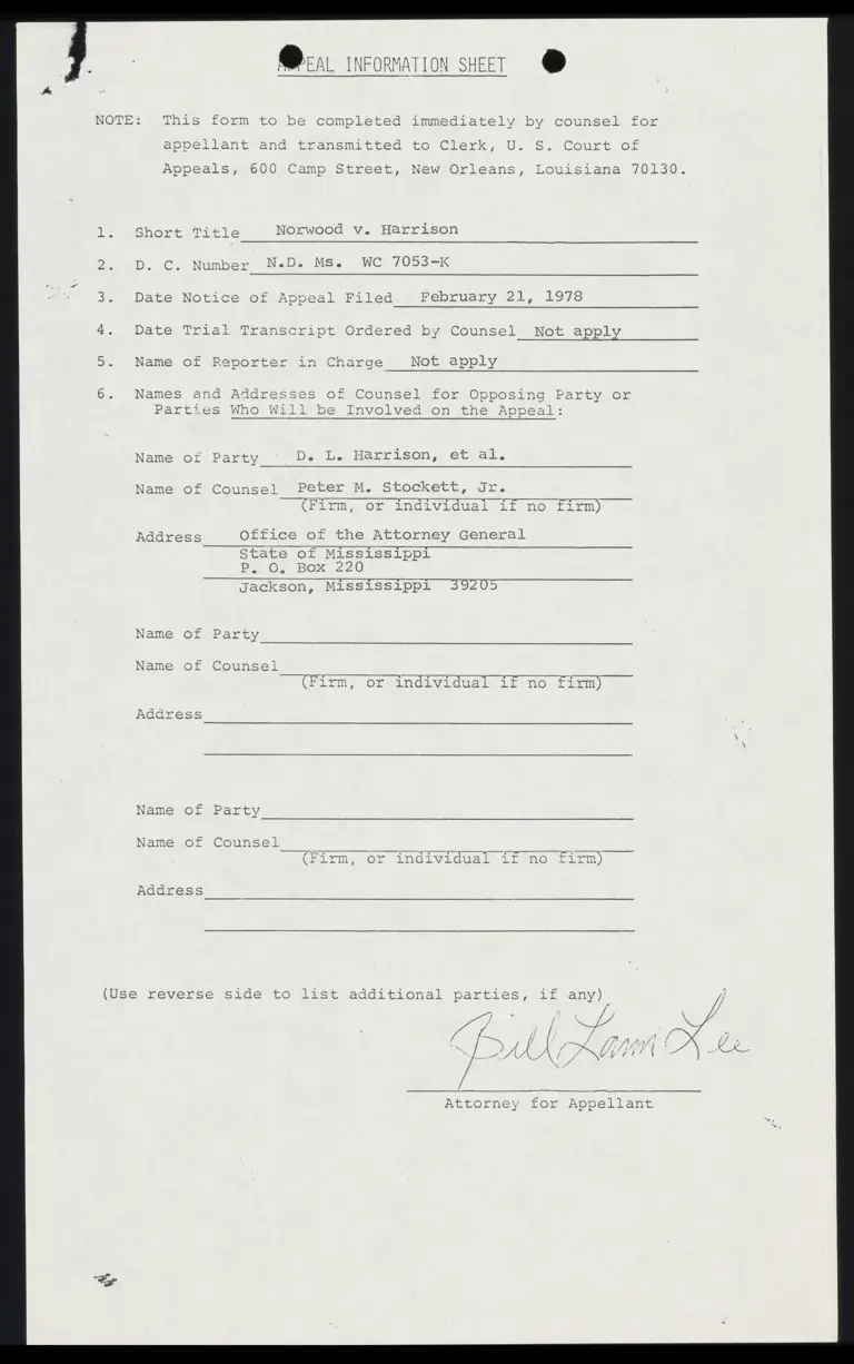 Appeal Information Sheet preview