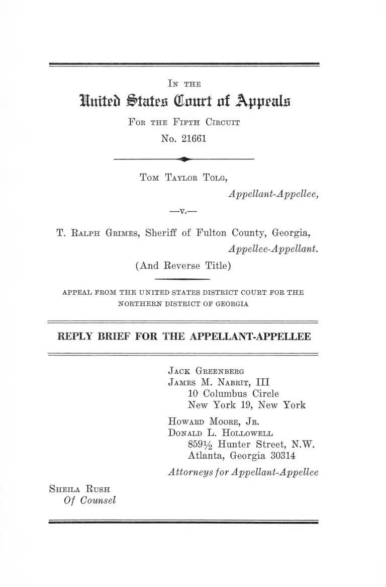 Tolg v. Grimes Reply Brief for Appellant-Appellee preview
