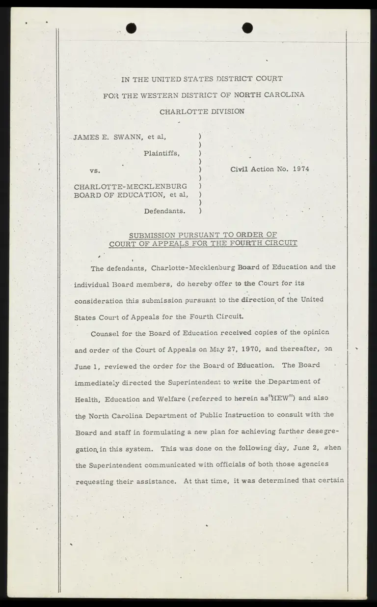 Submission Pursuant to Order of Court of Appeals for the Fourth Circuit preview