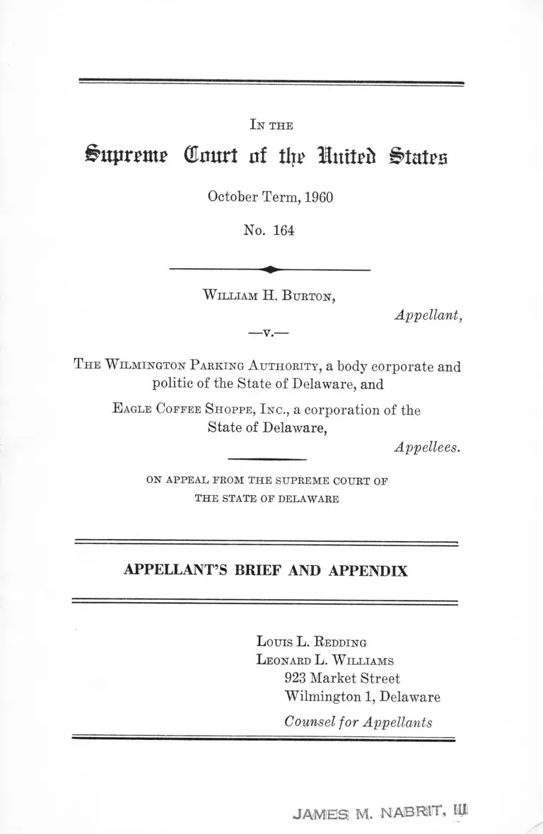 Burton v The Wilmington Parking Authority Appellants Brief and Appendix preview