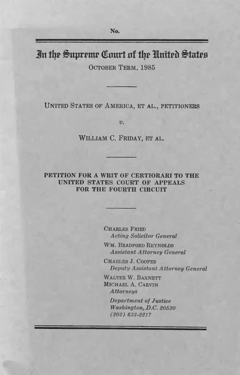 United States v. Friday Petition for a Writ of Certiorari preview