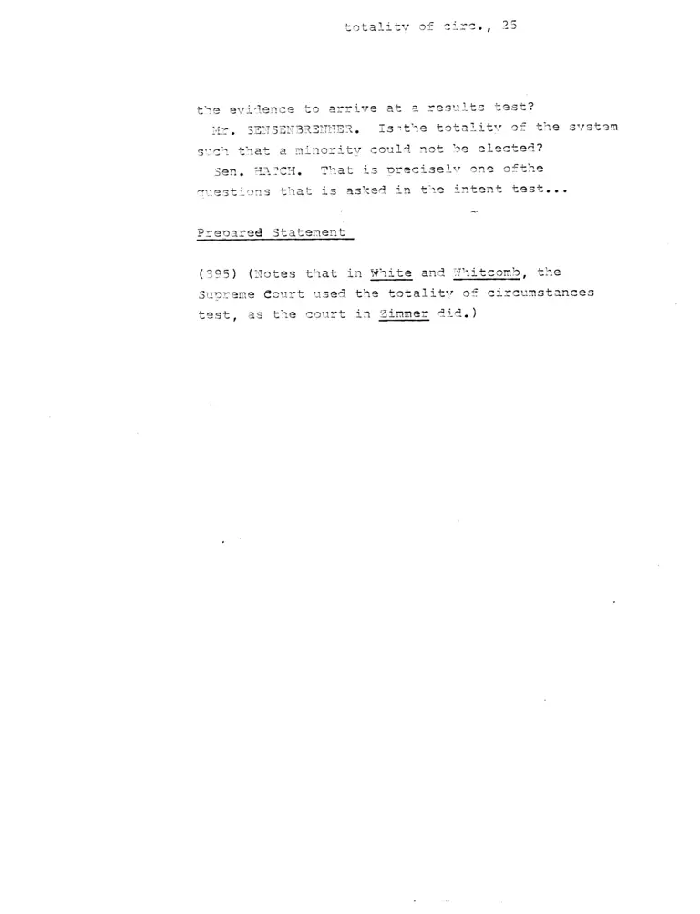 Excerpt from the Testimony of Congressman James F. Sensenbrenner before the Senate Judiciary Subcommittee on the Constitution RE: Totality preview