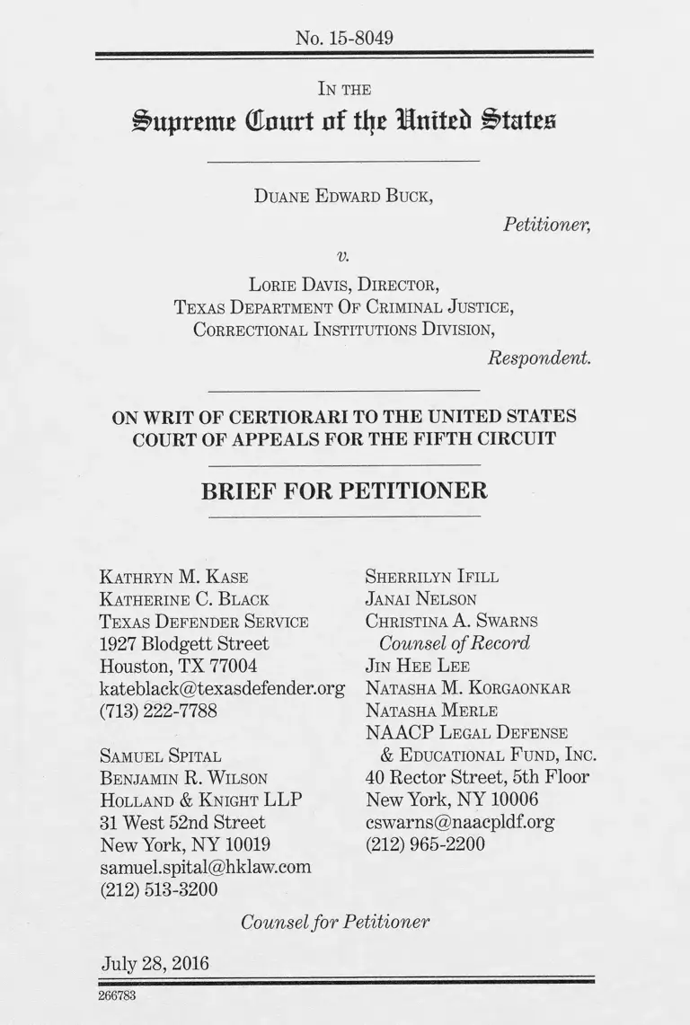 Buck v Davis Brief for Petitioner preview