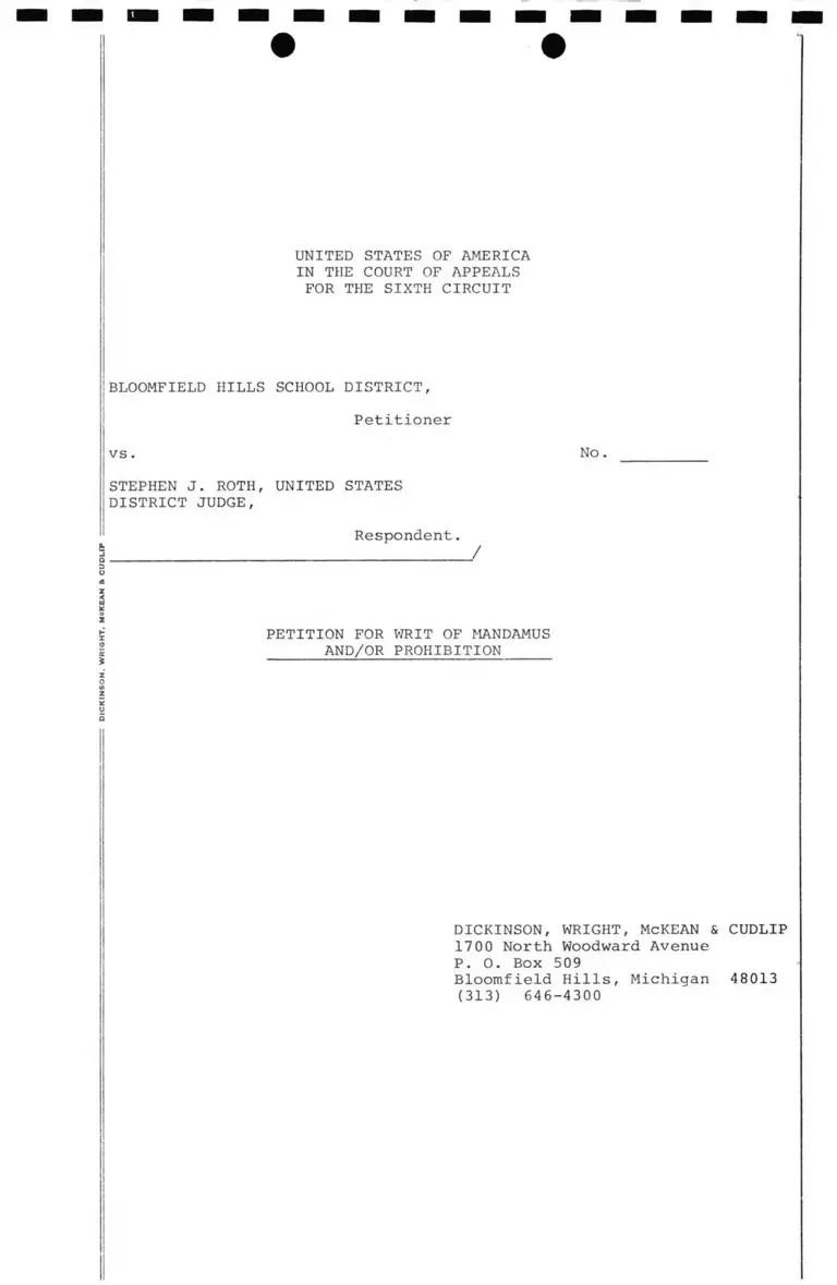 Petition for Writ of Mandamus and/or Prohibition preview