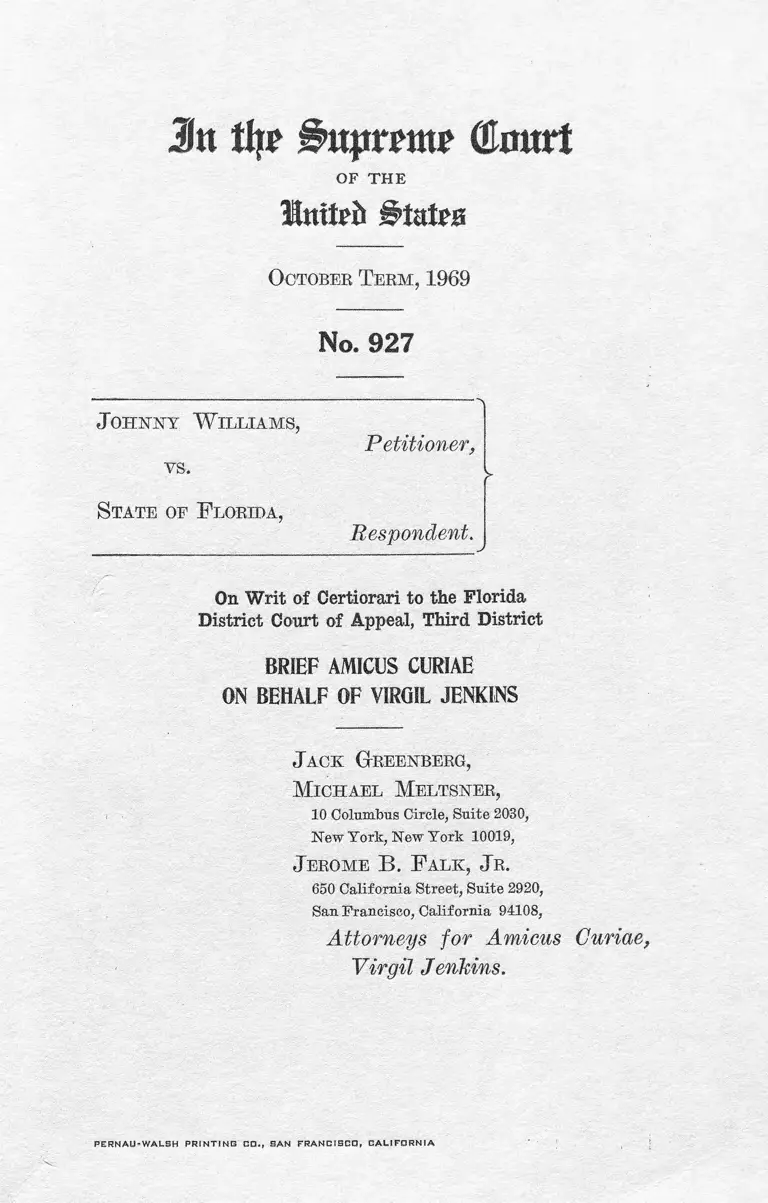 Williams v. Florida Brief Amicus Curiae preview