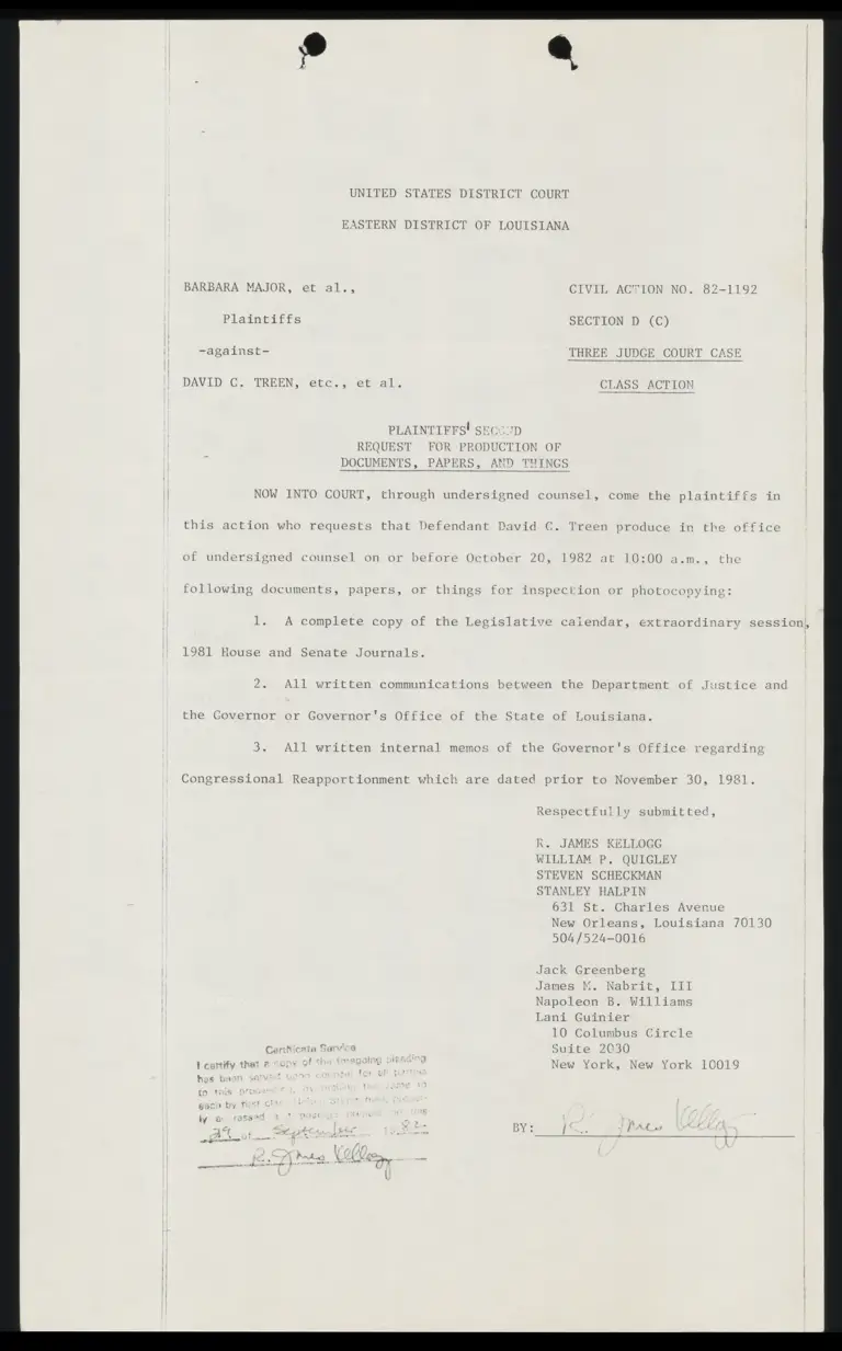 Plaintiffs' Second Request for Production of Documents, Papers, and Things preview