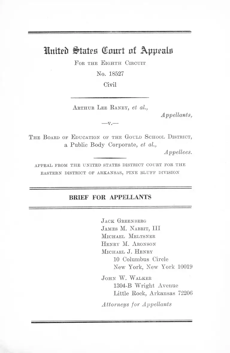 Raney v. Board of Education of The Gould School District Brief for Appellants preview