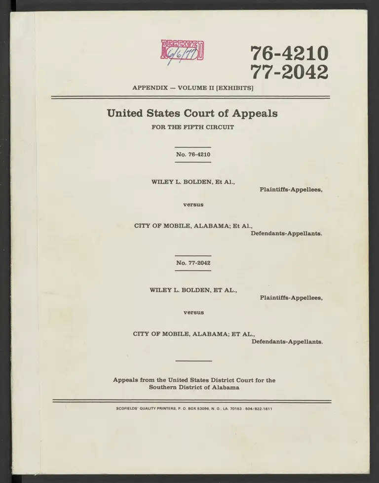 Appendix Volume II (Exhibits) preview