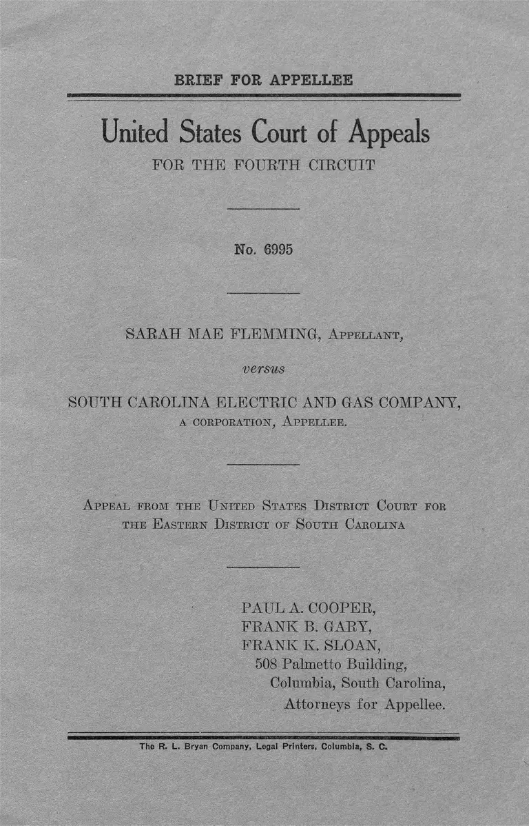 Flemming v. South Carolina Electric and Gas Company Brief for the Appellee preview