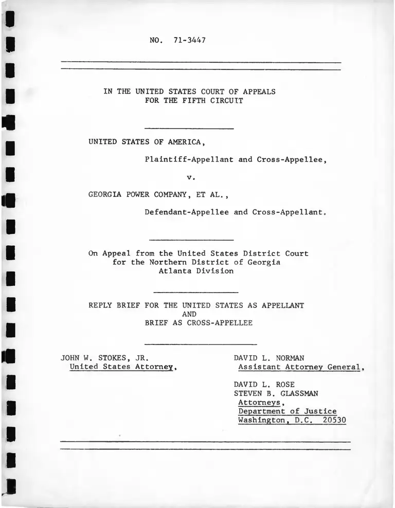 United States v. Georgia Power Company Reply Brief for the Appellant as Cross-Appellee preview