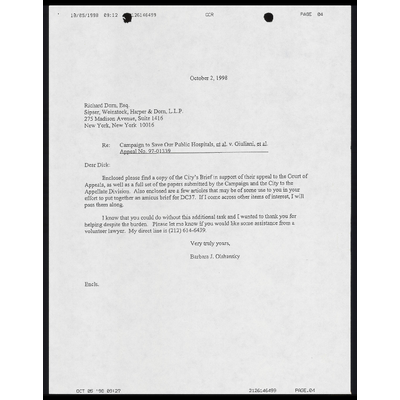 Letter to Dorn From Olshansky RE: City Brief in Support of Appeal preview