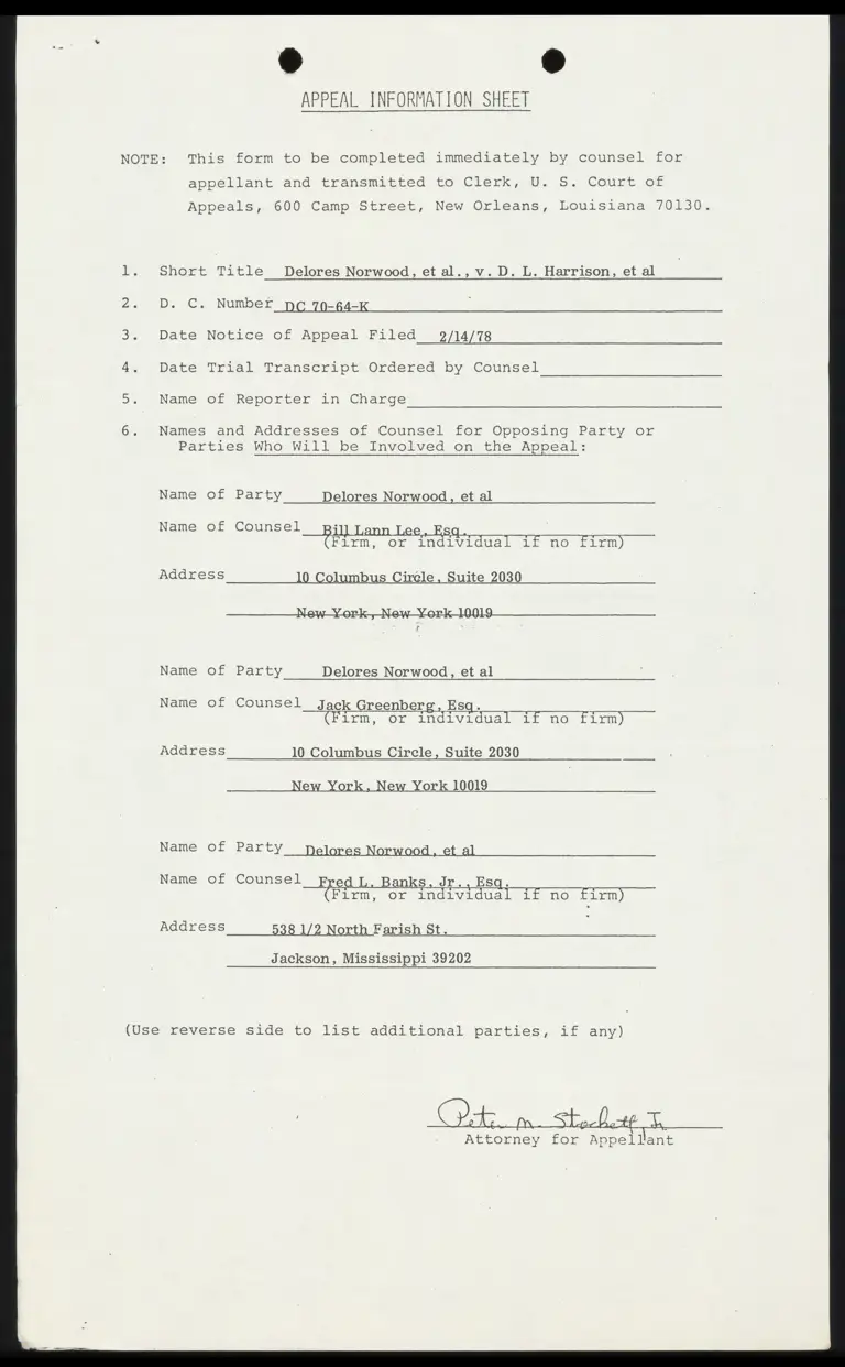 Appeal Information Sheet preview