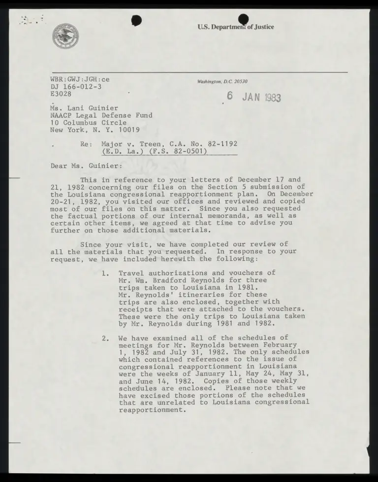 Correspondence from Reynolds and Jones to Guinier preview
