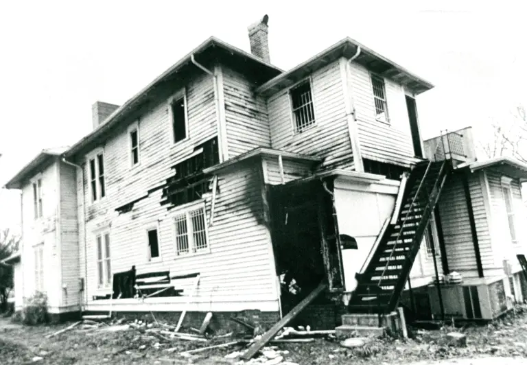 Chambers, Julius; and Others, after firebomb in Chambers's office, February 1971 - 2 of 16 preview
