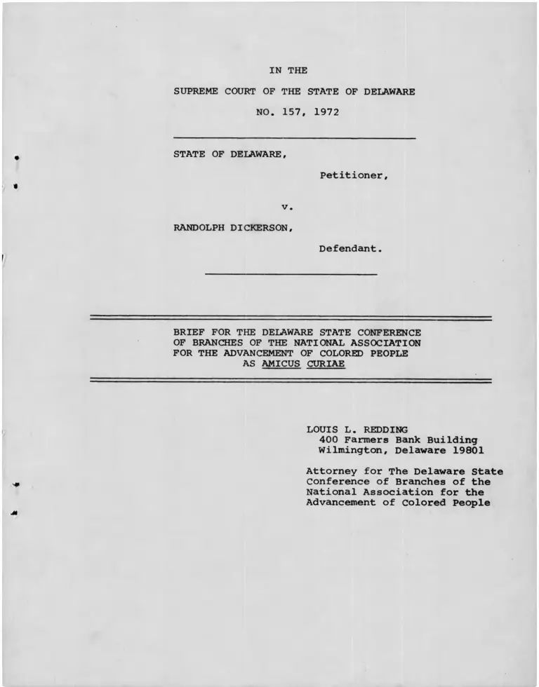 Delaware v. Dickerson Brief Amicus Curiae preview