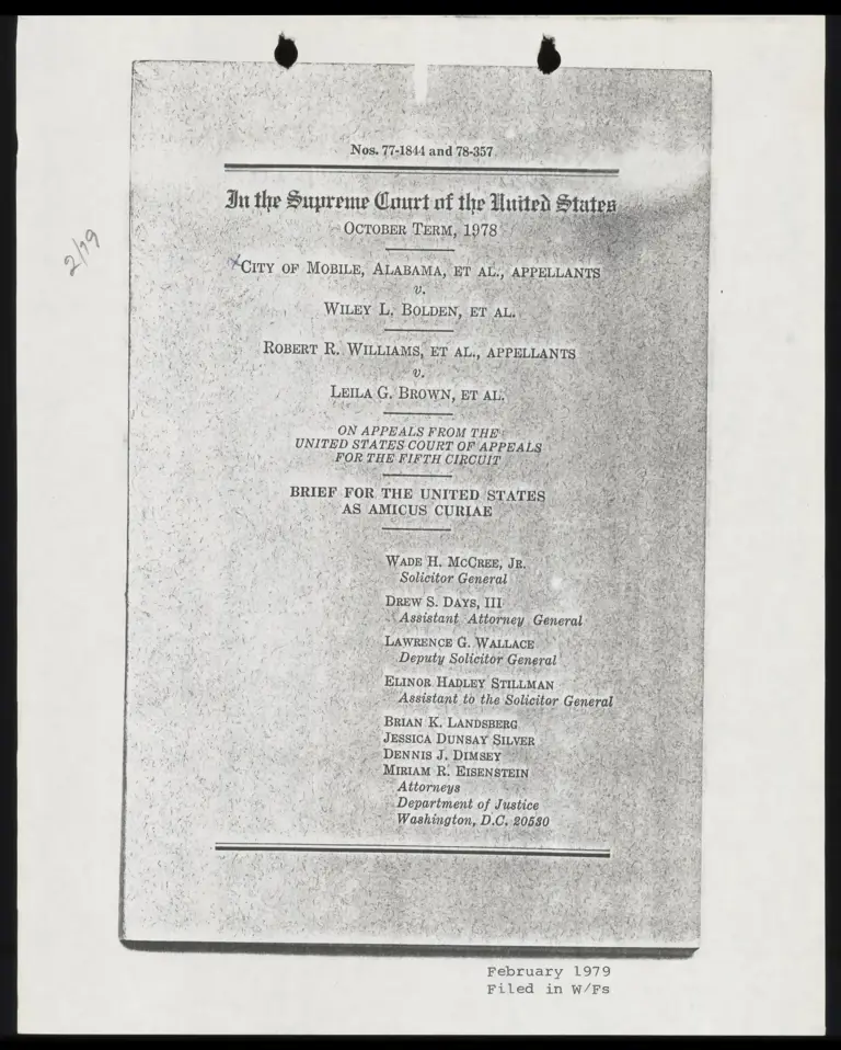 Brief for the United States as Amicus Curiae preview