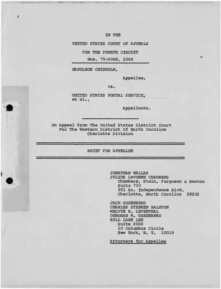 Chisholm v. United States Postal Service Brief for Appellee preview