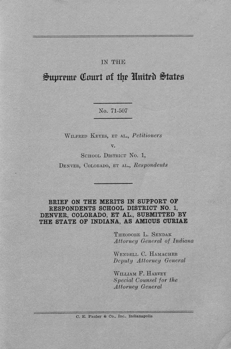 Keyes v. School District No. 1 Denver, CO. Brief Amicus Curiae in Support of Respondents preview