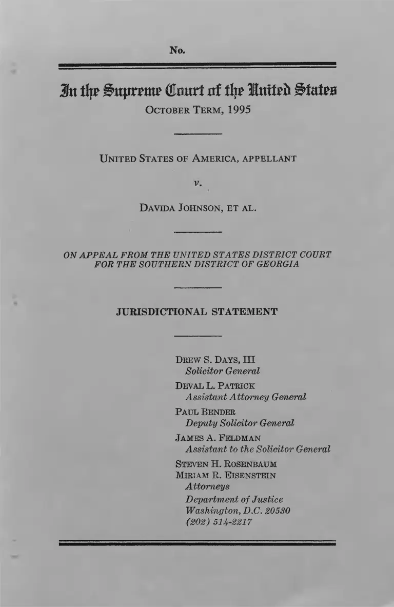 United States v. Johnson Jurisdictional Statement preview
