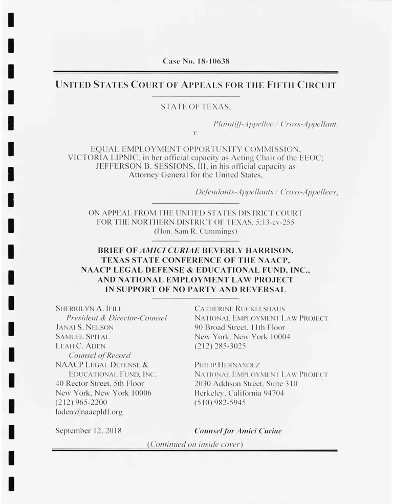Texas v. Equal Employment Opportunity Commission Brief Amici Curiae in Support of No Party and Reversal preview