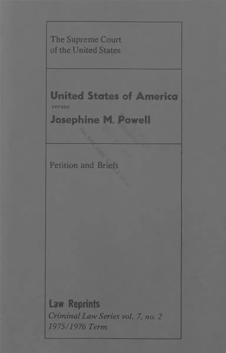 United States v. Powell Petition and Briefs preview