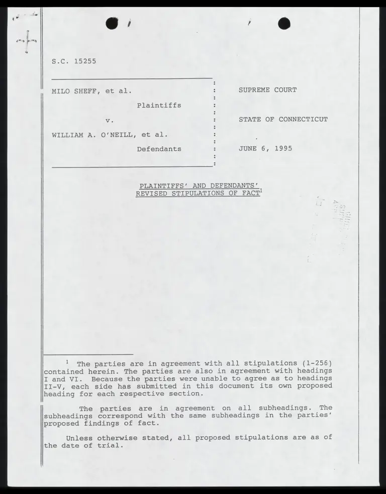 Plaintiffs' and Defendants Revised Stipulations of Fact preview