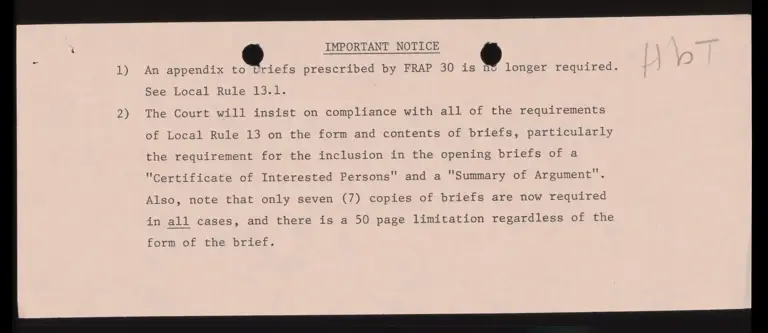 Notice; Correspondence from Clerk to Counsel; Memo from Clerk to Counsel; Notice to Counsel preview