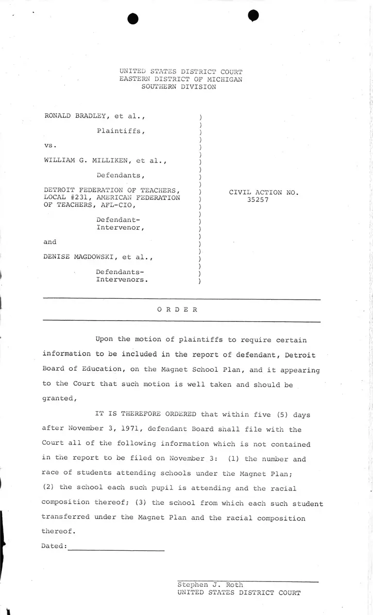 Draft Order; Ruling on Issue of Segregation preview