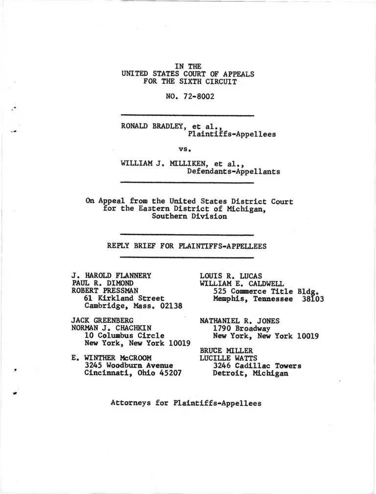 Reply Brief for Plaintiffs-Appellees preview