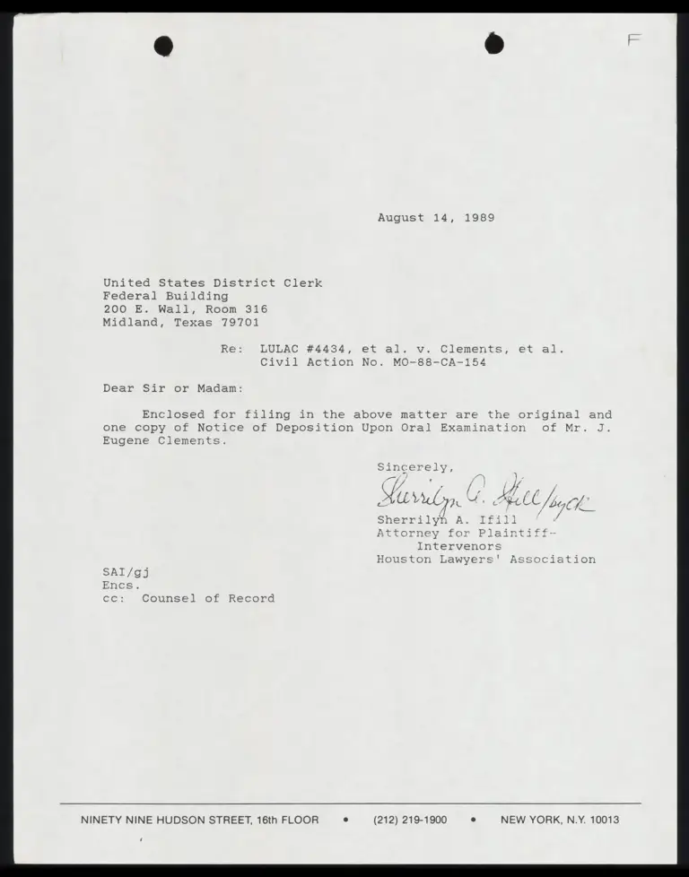 Notice of Deposition Upon Oral Examination to Clements preview