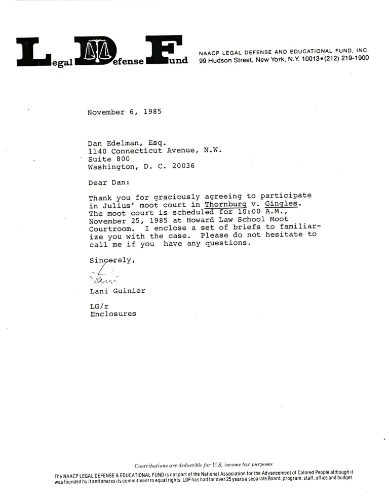 Correspondence from Guinier to Edelman preview