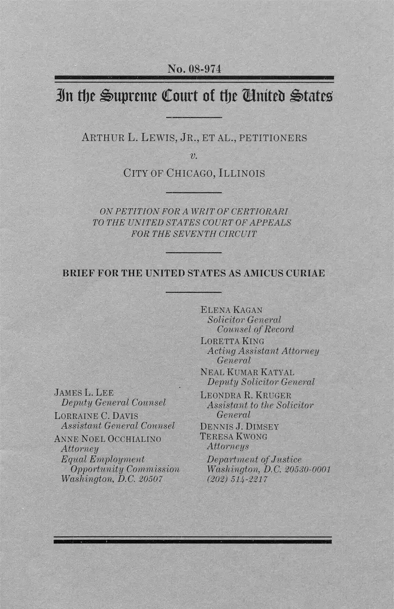 Lewis Jr. v. City of Chicago Brief for the United States as Amicus Curiae preview