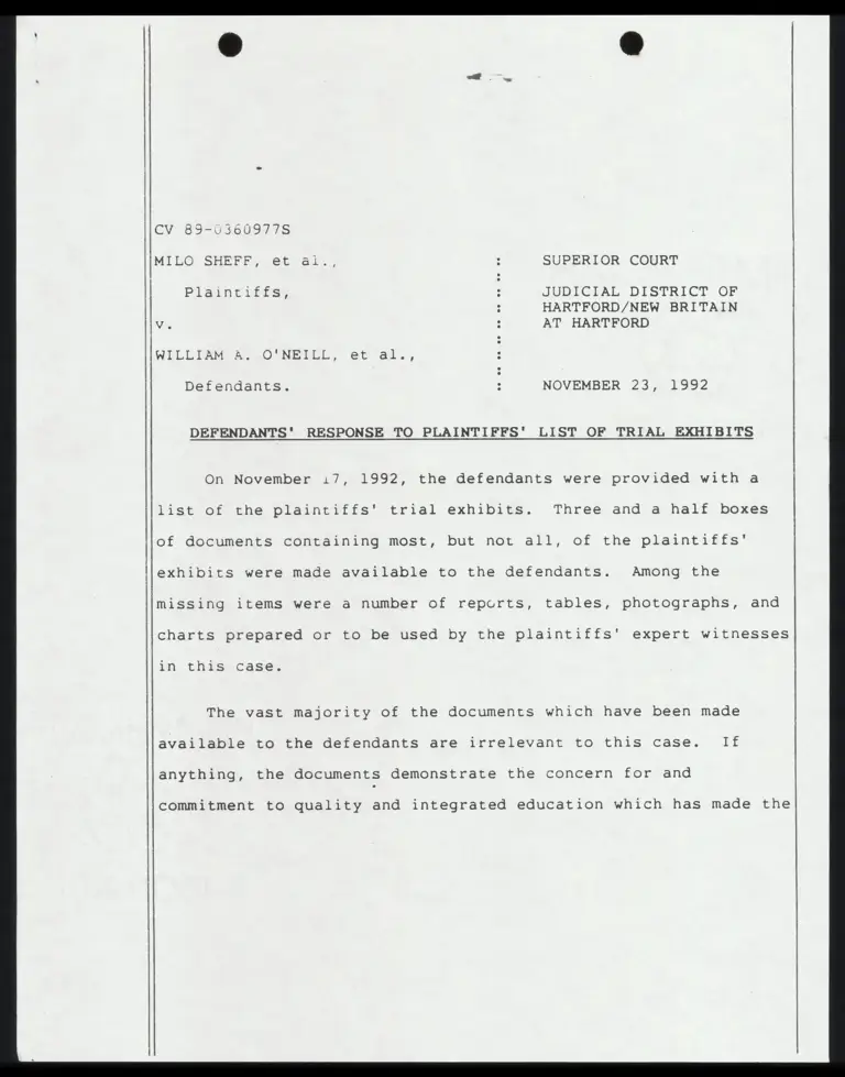 Defendants' Response to Plaintiffs' List of Trial Exhibits preview