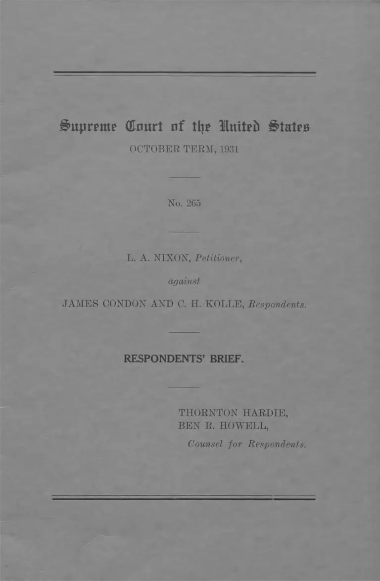 Nixon v. Condon Respondents' Brief preview