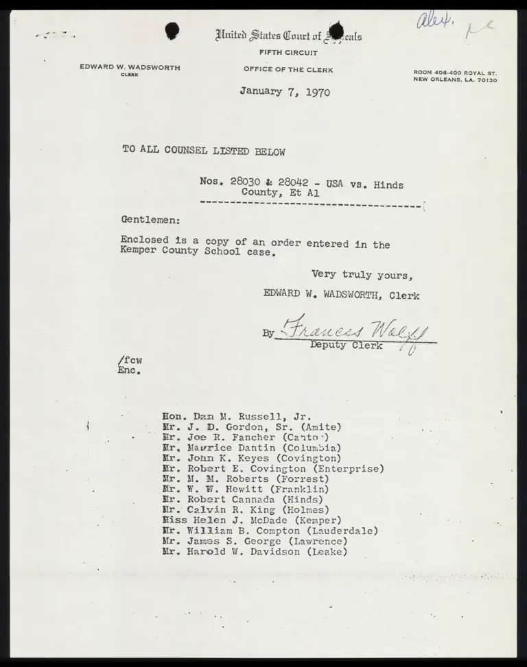 US v. Kemper County School District Order preview