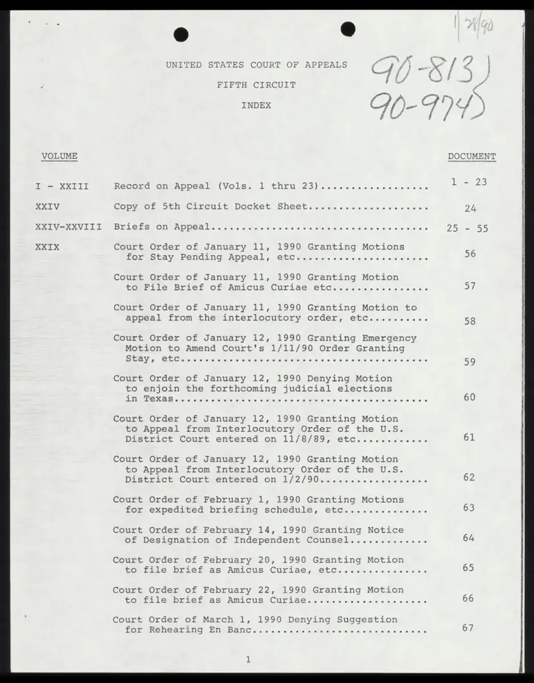 US Court of Appeals Fifth Circuit Index preview