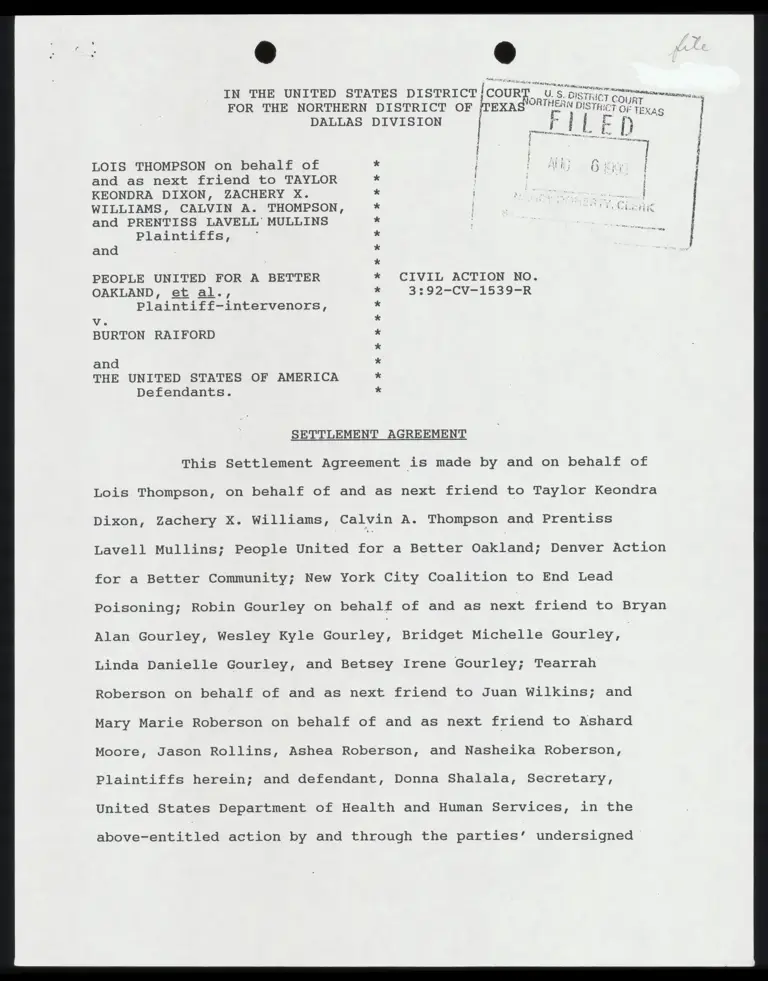 Settlement Agreement preview