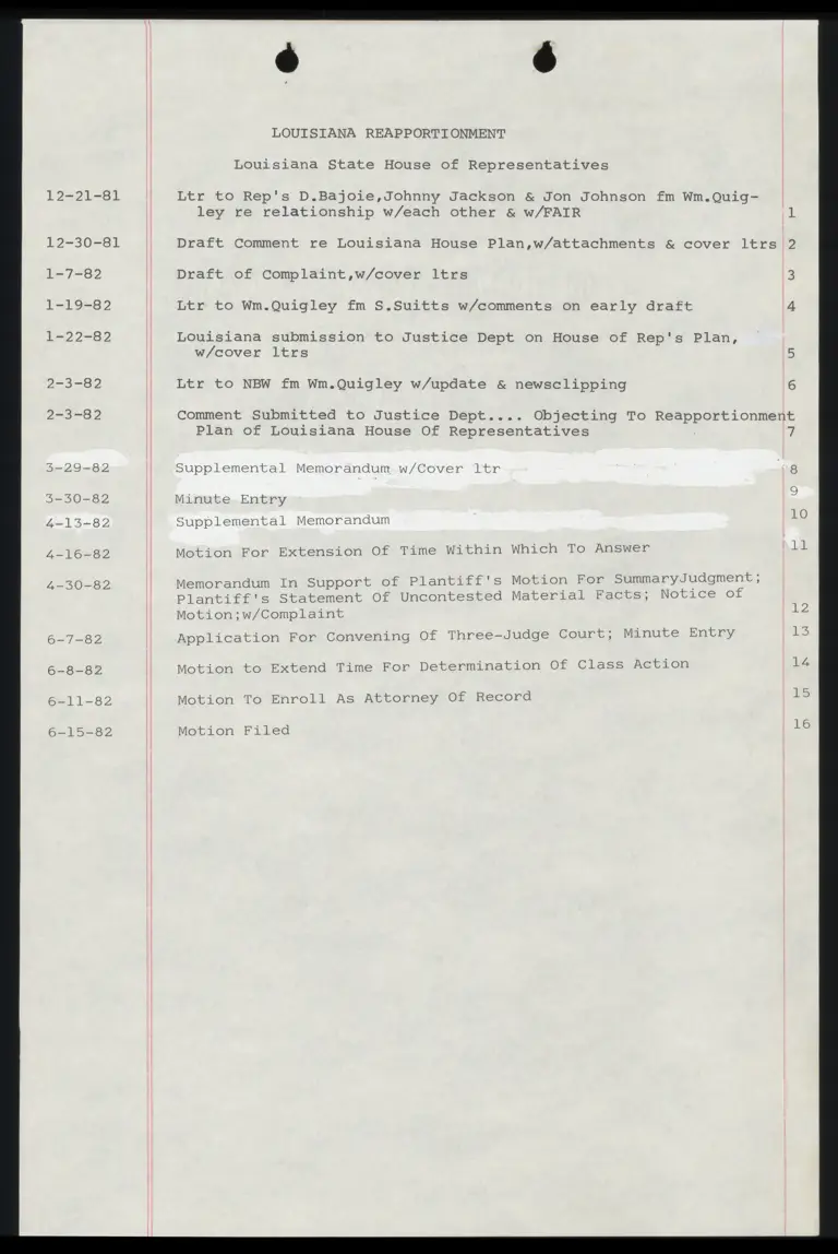 Louisiana Reapportionment Hardback No 1 Index preview