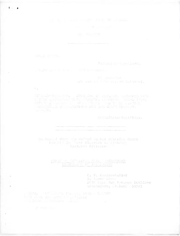 Swint v. Pullman-Standard Reply Brief for Appellants preview
