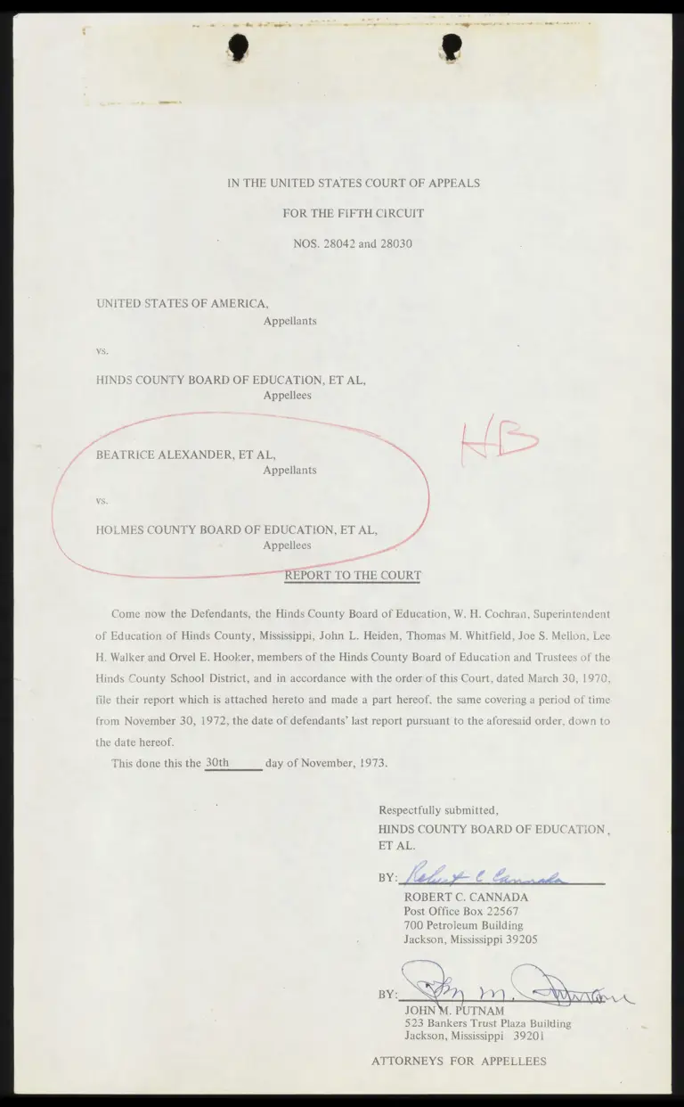 Report to the Court on the Hinds County Board of Education Case preview