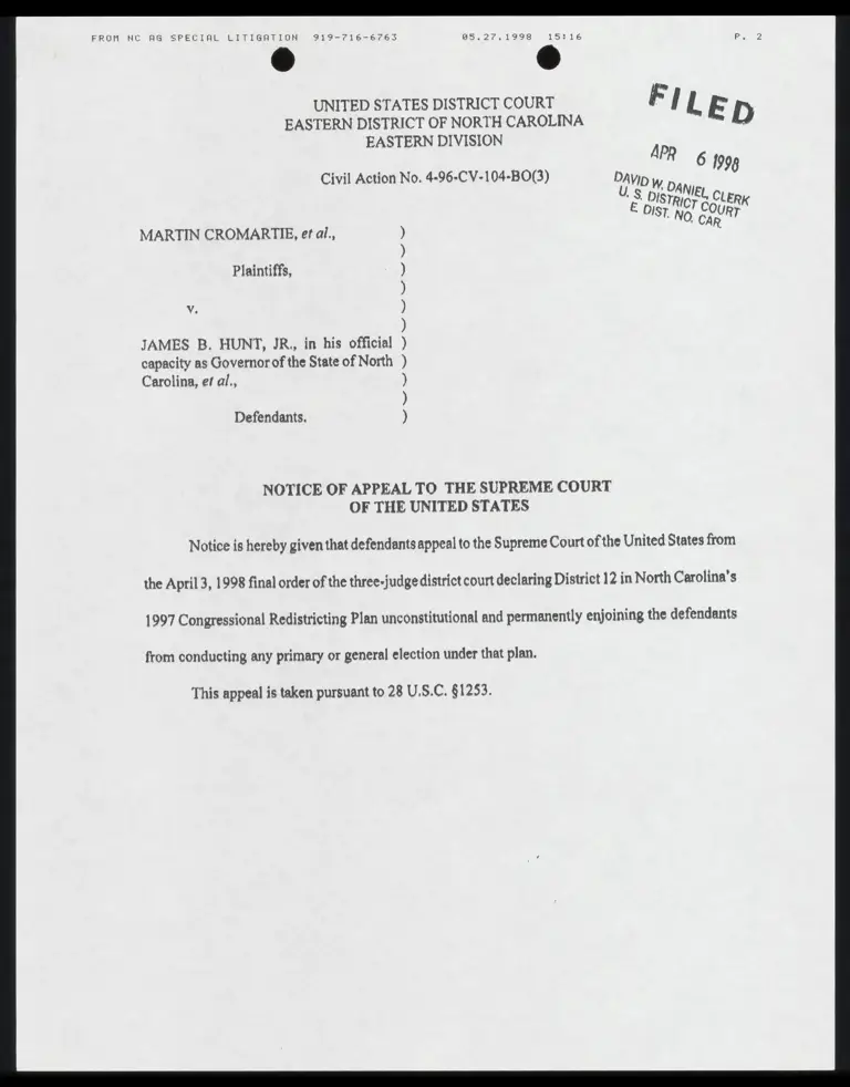 Notice of Appeal to the Supreme Court preview