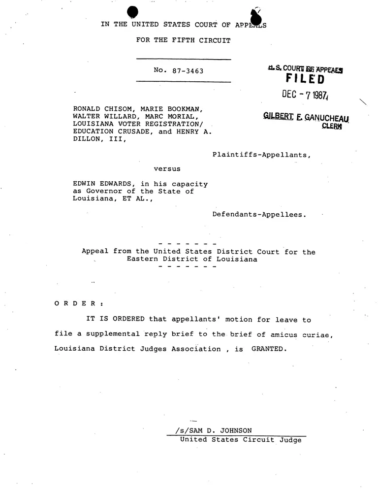 Order Granting Motion to File Supplemental Reply Brief preview